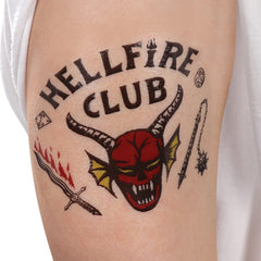 Stranger Thing Hellfire Club Cosplay Tattoo Stickers for Adult Children Halloween Carnival Accessories