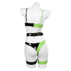 TV Kim possible Shego Outfits Green Sexy Lingerie Set Cosplay Costume Halloween Carnival Suit