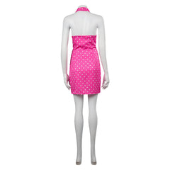 2023 Barbie Movie Margot Robbie Barbie Pink Polka Dot Dress Cosplay Costume Outfits Halloween Carnival Suit