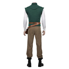 Tangled Vest Shirt Outfit Flynn Rider Halloween Carnival Suit Cosplay Costume