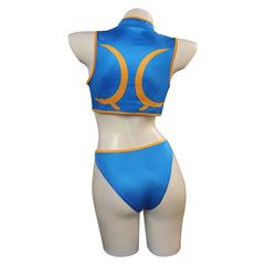 Street Fighter Chun-Li Swimsuit Top Shorts Cosplay Costume Outfits Halloween Carnival Party Suit 