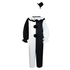 Kids Movie Terrifier 2 Art the Clown Outfits Black And White Jumpsuit ​Cosplay Costume Halloween Carnival Suit