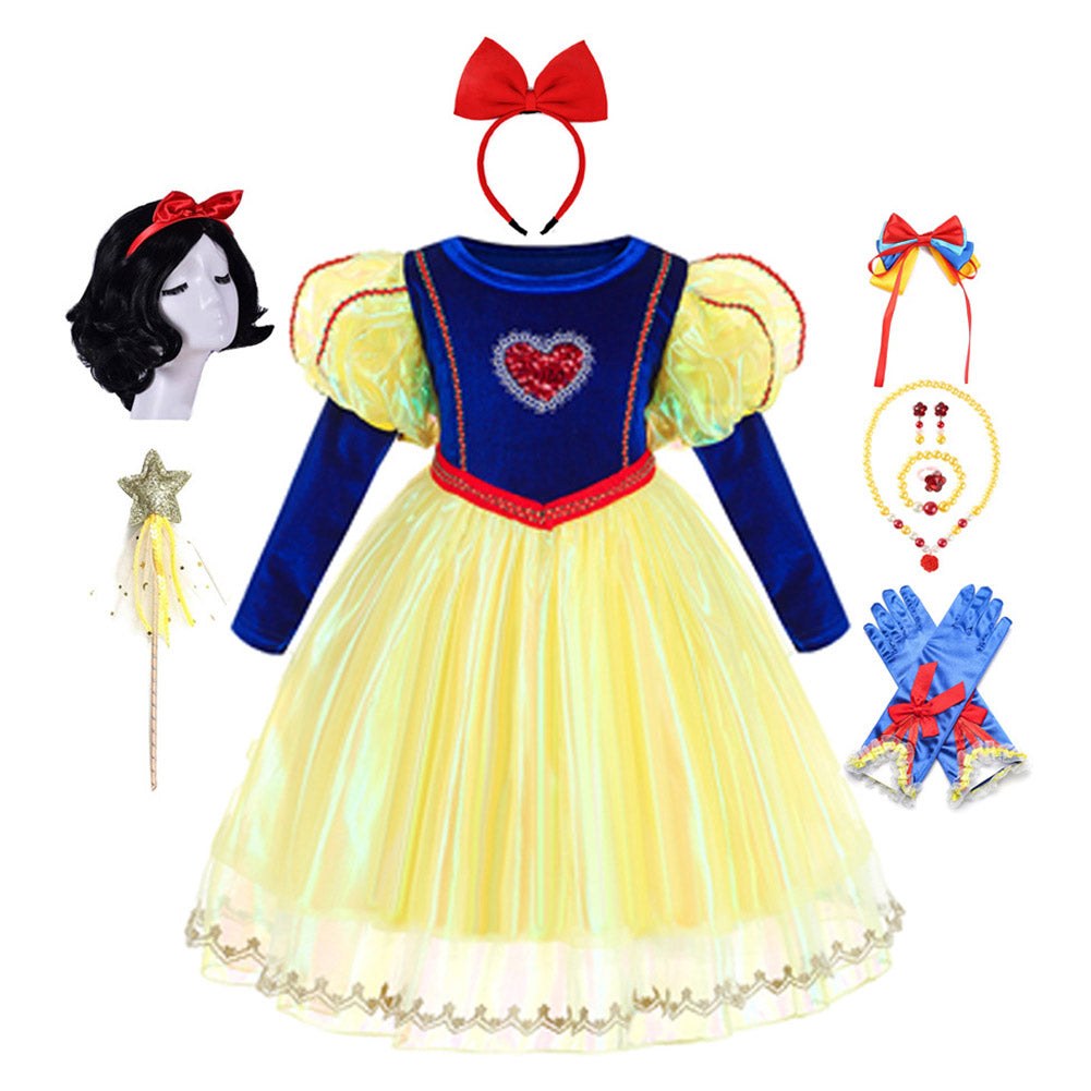 Kids Girls Movie Snow White Cosplay Costume Outfits Halloween Carnival Suit