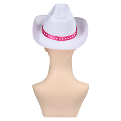 Kids Children Movie Barbie 2023 Margot Robbie Barbie White Western Cowboy Hat Cosplay Cap Accessories