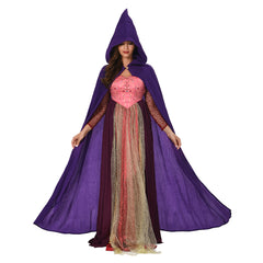 Hocus Pocus 2 Sarah Sanderson Costume Hooded Cloak Outfits Halloween Carnival Suit