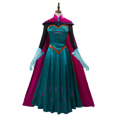 Movie Frozen Elsa Queen Green Dress Outfit Cosplay Costume Halloween Carnival Suit