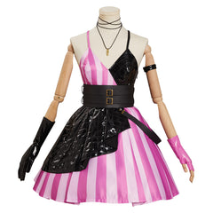 Game LoL League of Legends Jinx Goth Lolita Dress Outfits Cosplay Costume Halloween Carnival Suit-Coshduk