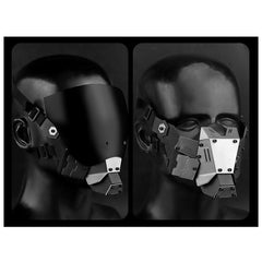 Cyberpunk Commander Mask Cosplay Latex Masks Helmet Masquerade Halloween Party Costume Props