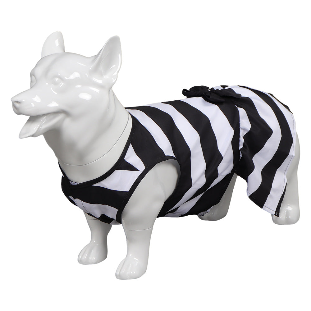 Movie Barbie 2023 Barbie Black And White Stripe Dog Pet Outfits Cosplay Costume Suit