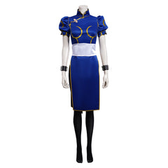 Game Street Fighter(SF) Chun-Li Cheongsam Dress Outfit Halloween Carnival Suit Cosplay Costume