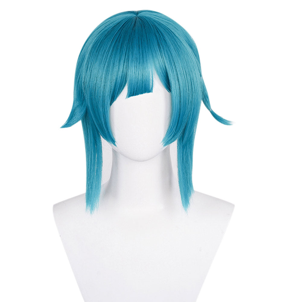 Arcane: League of Legends Jinx Powder Blue Cosplay Wig Heat Resistant Synthetic Hair Carnival Halloween Party Props