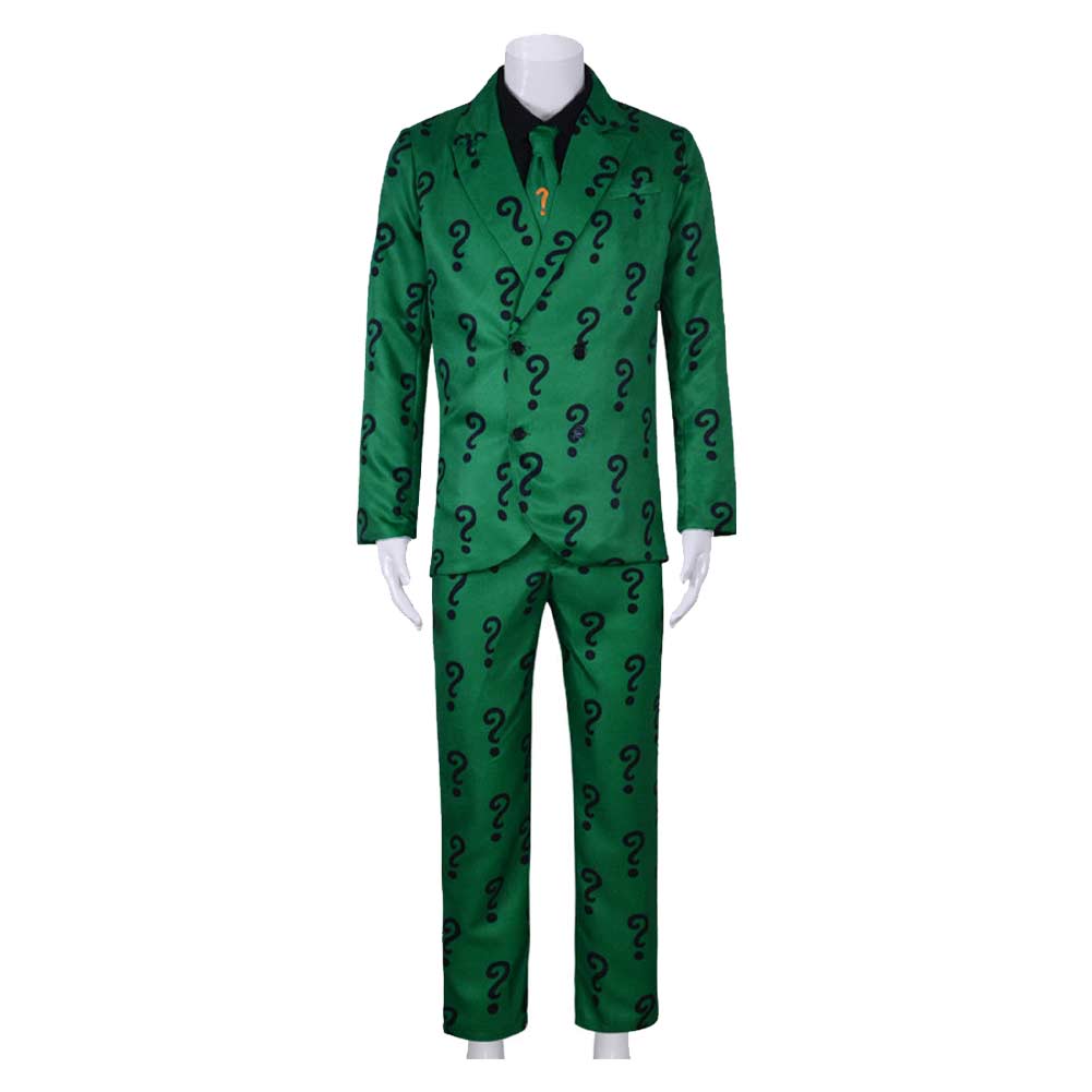Movie The Batman Riddler/Edward Nygma Green Set Outfits Cosplay Costume Halloween Carnival Suit
