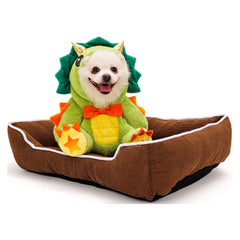 Green Fat Dinosaur Pet Teddy ​Dog Clothing Outfits Cosplay Costume Halloween Carnival Suit