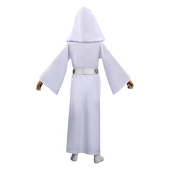 Kids Girls Movie Leia Princess White Robe Cosplay Costume Halloween Carnival Suit
