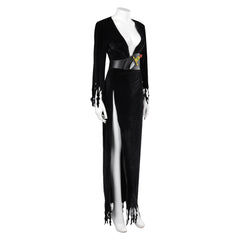 Movie Elvira:Mistress of the Dark Elvira Outfits Black Dress Cosplay Costume Halloween Carnival Suit