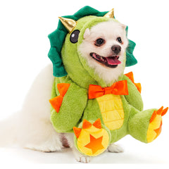 Green Fat Dinosaur Pet Teddy ​Dog Clothing Outfits Cosplay Costume Halloween Carnival Suit