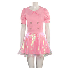 Movie Barbie 2023 Margot Robbie Barbie Pink Skirt Cosplay Costume Outfits Halloween Carnival Suit-Coshduk