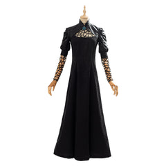 TV The Witcher Yennefer Black Long Dress Outfit Cosplay Costume Halloween Carnival Suit
