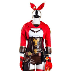 Game Genshin Impact Jumpsuit Outfit Amber Halloween Carnival Suit Cosplay Costume