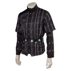 Game Baldur's Gate Astarion Cazador Black Printed Outfits Cosplay Costume Suit
