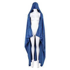 Game Baldur's Gate Blue Printed Hooded Cloak Blanket Outfits Cosplay Costume Halloween Carnival Suit