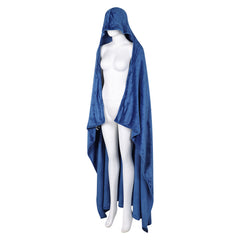 Game Baldur's Gate Blue Printed Hooded Cloak Blanket Outfits Cosplay Costume Halloween Carnival Suit