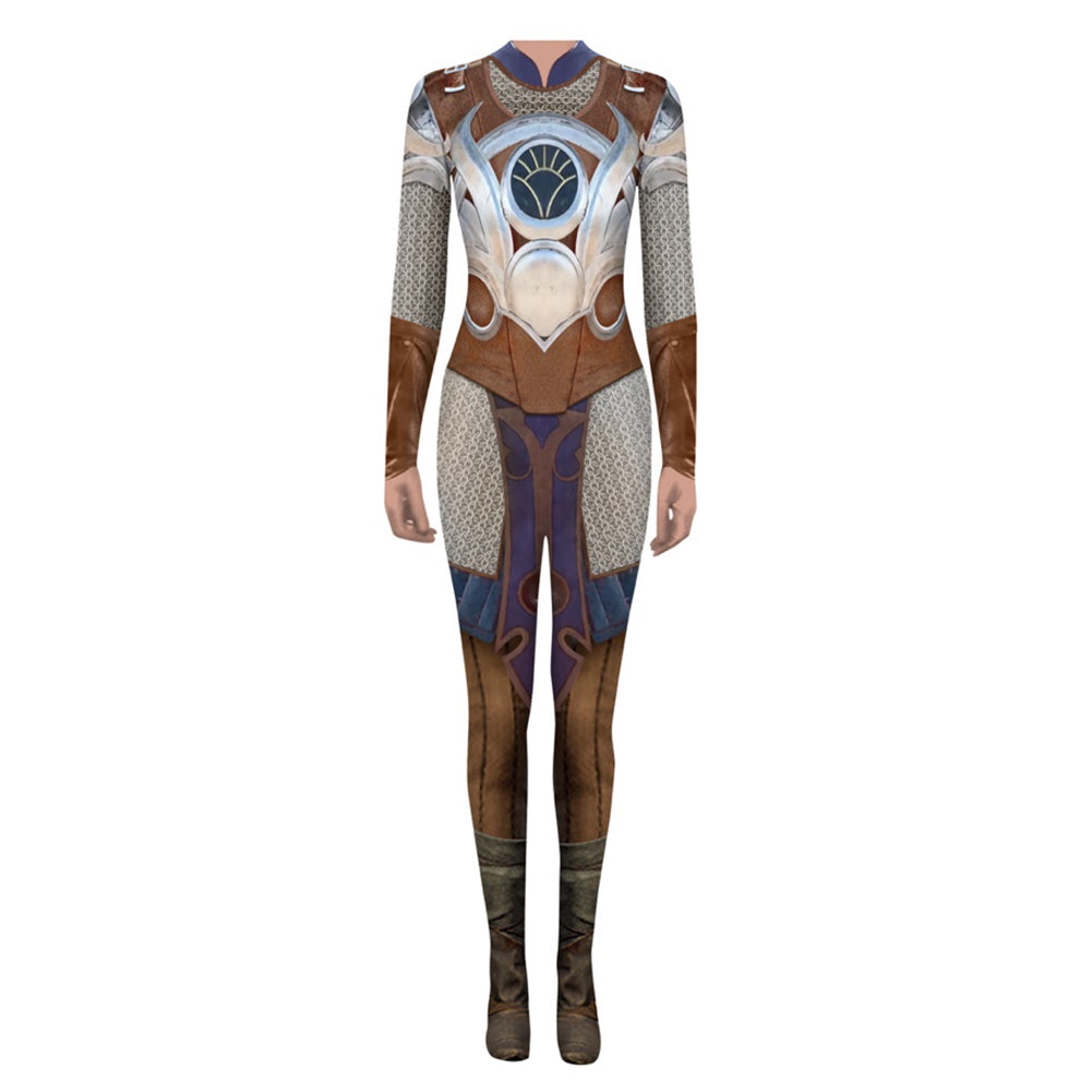Game Baldur's Gate Shadowheart Brown Jumpsuit Cosplay Costume Outfits Halloween Carnival Suit