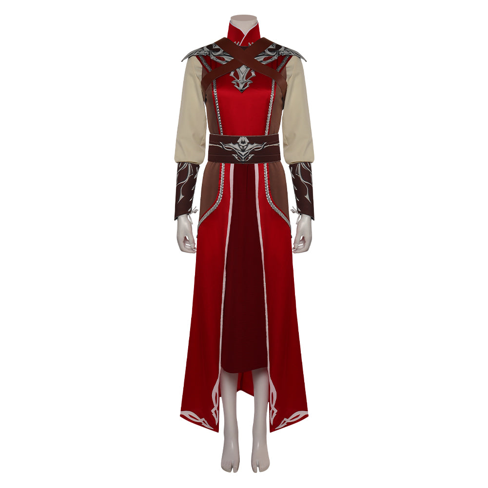 Game Baldur's Gate Warlock Red Set Cosplay Costume Outfits Halloween Carnival Suit