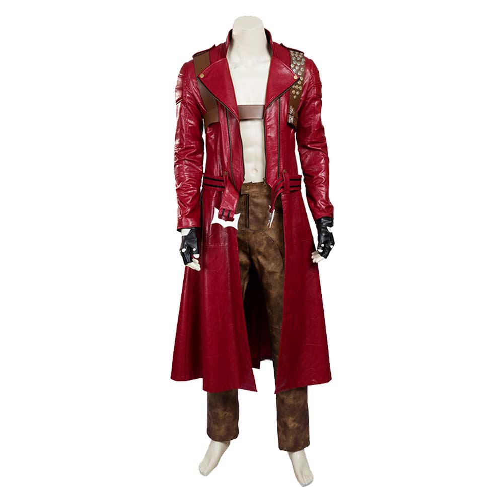 Game Devil May Cry 5 Dante Red Cloak Set Outfits Cosplay Costume Suit