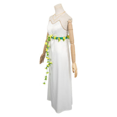 Game Final Fantasy Aerith Gainsborough White Dress Outfits Cosplay Costume Halloween Carnival Suit