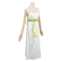 Game Final Fantasy Aerith Gainsborough White Dress Outfits Cosplay Costume Halloween Carnival Suit