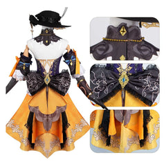 Game Genshin Impact Navia Black Dress Set Outfits Cosplay Costume Halloween Carnival Suit