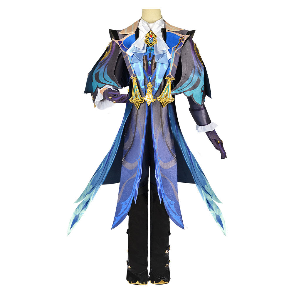 Game Genshin Impact Neuvillette Purple Set Outfits Cosplay Costume Halloween Carnival Suit