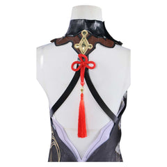 Game Genshin Impact Shenhe Black Cheongsam Dress​ Outfits Cosplay Costume Halloween Carnival Suit