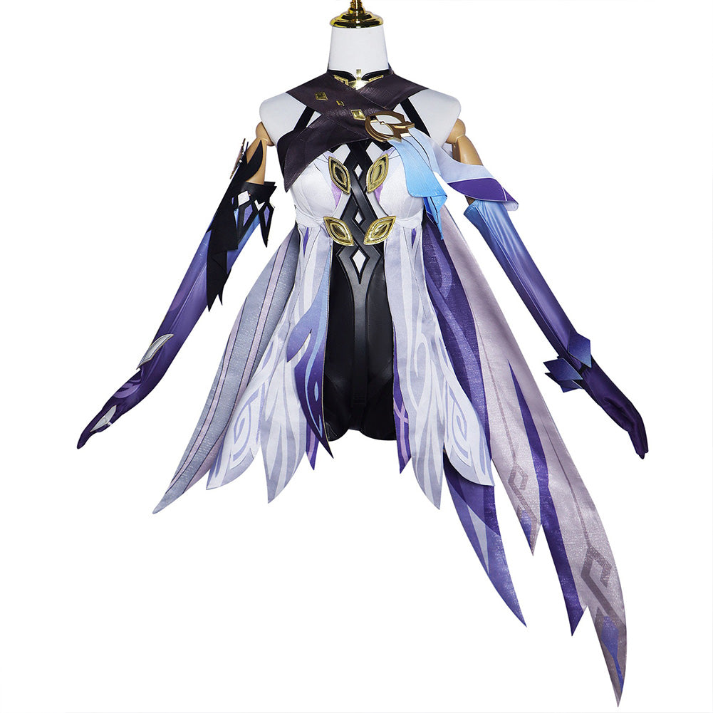 Game Genshin Impact Skirk Purple Dress Cosplay Costume Outfits Halloween Carnival Suit