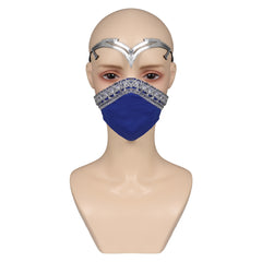 Game Mortal Kombat ​Kitana Blue ​Latex ​Mask Cosplay Helmet Masquerade Halloween Props