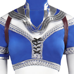 Game Mortal Kombat Kitana Blue Battle Outfit Cosplay Costume Suit