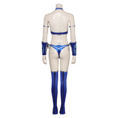 Game Mortal Kombat Kitana Blue Bikini Cosplay Costume Outfits Halloween Carnival Suit