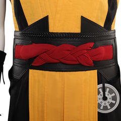 Game Mortal Kombat Scorpion Yellow Combat Outfits Cosplay Costume Suit