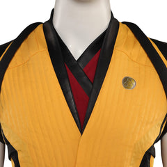 Game Mortal Kombat Scorpion Yellow Combat Outfits Cosplay Costume Suit