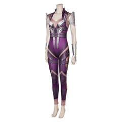 Game Mortal Kombat Sinedl Purple Jumpsuit Outfits Cosplay Costume Halloween Carnival Suit