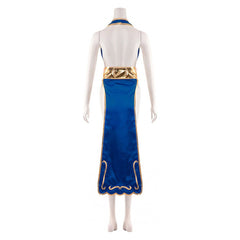 Game Street Fighter Chun Li Blue Outfits Cosplay Costume Halloween Carnival Suit