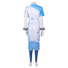 Game Street Fighter Chun Li White Cheongsam Outfits Cosplay Costume Halloween Carnival Suit