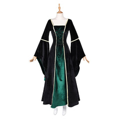 Green Medieval Clothing Gothic Formal Dress Outfits Cosplay Costume Halloween Carnival Suit