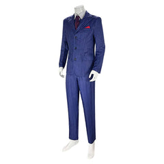 Horror Movie A Haunting In Venice 2023 Hercule Poirot Blue Set Outfits Cosplay Costume Halloween Carnival Suit