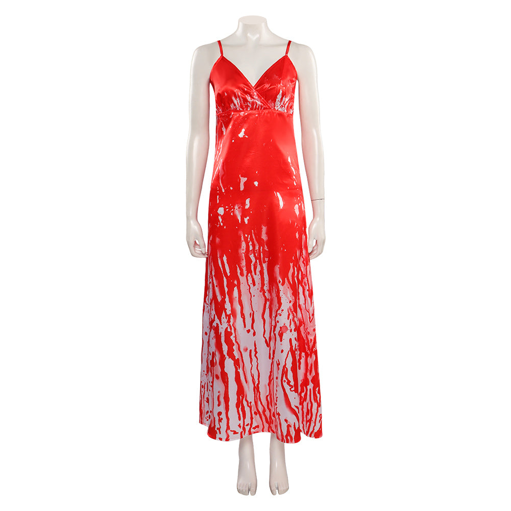 Horror Movie Carrie Carrie Red Dress Outfits​ Cosplay Costume Halloween Carnival Suit