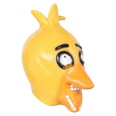 Horror Movie Five Nights At Freddy's: Purple Tears (2023) Chica Yellow Latex Mask Cosplay Accessories Halloween Carnival Props