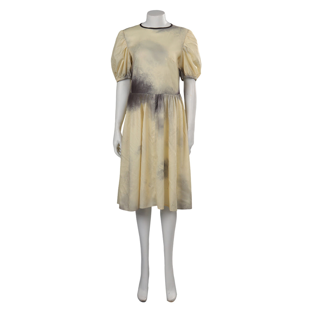 Horror Movie The Exorcist Katherine Yellow Dress Outfits Cosplay Costume Halloween Carnival Suit