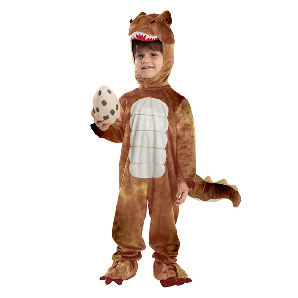 Kids Children Animals Brown Dinosaur​ Jumpsuit Outfits Funny Party Cosplay Costume Halloween Carnival Suit