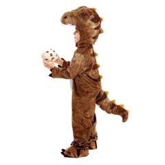 Kids Children Animals Brown Dinosaur​ Jumpsuit Outfits Funny Party Cosplay Costume Halloween Carnival Suit